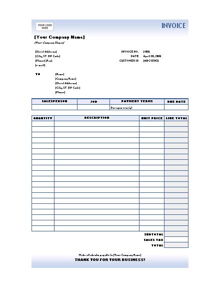 Invoice Layout Examples Excel For Mac